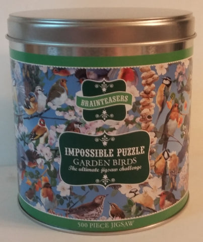 Impossible Puzzle - Garden Birds 500 Piece Puzzle in Gift-Giving Tin