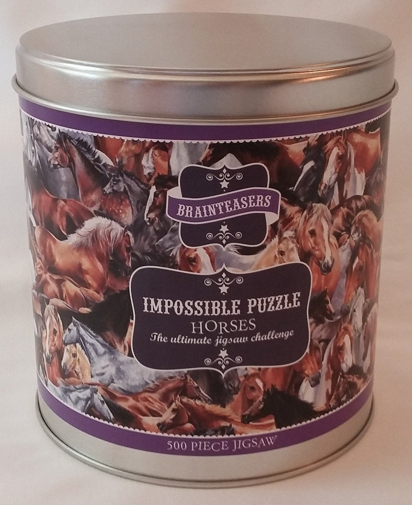 Impossible Puzzle - Horses 500 Piece Puzzle in Gift-Giving Tin
