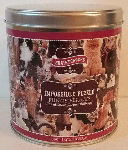 Impossible Puzzle - Funny Felines 500 Piece Puzzle in Gift-Giving Tin