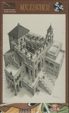 Puzzleman 1000 Piece Puzzle - Ascending and Descending By MC Escher