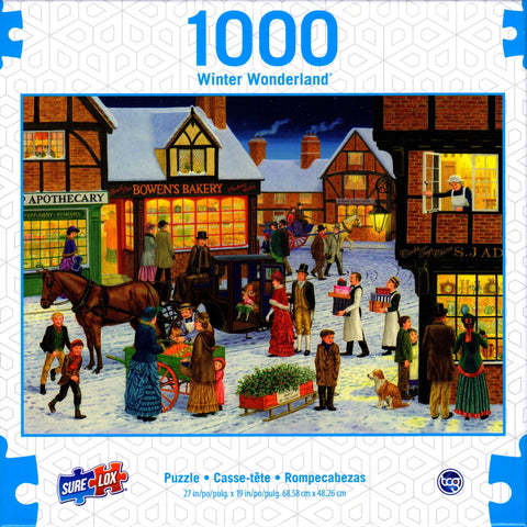 Winter Town Shops 1000 Piece Puzzle