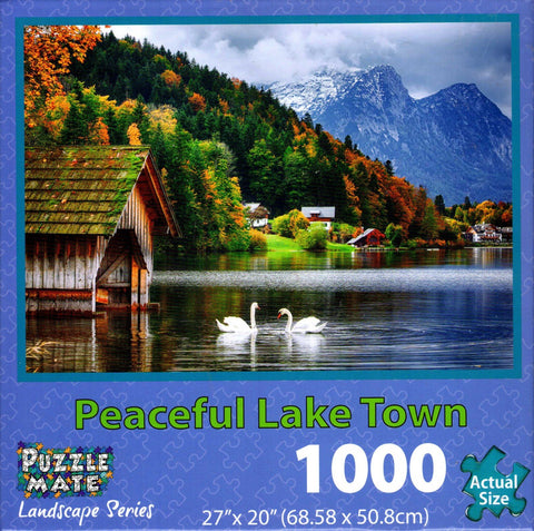 Peaceful Lake Town 1000 Piece Puzzle