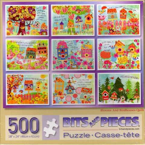 Blooms And Birdhouses Quilt 500 Piece Puzzle