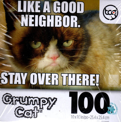 Grumpy Cat Like A Good Neighbor 100 Piece Puzzle