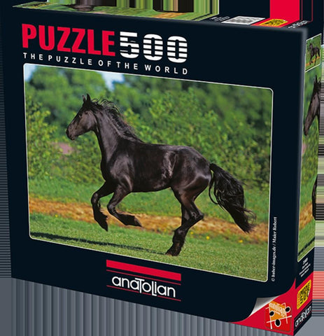 Anatolian Puzzle 500 Piece - Friesian Galloping