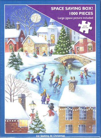 Otter House 1000 Piece Puzzle - Ice Skating At Christmas