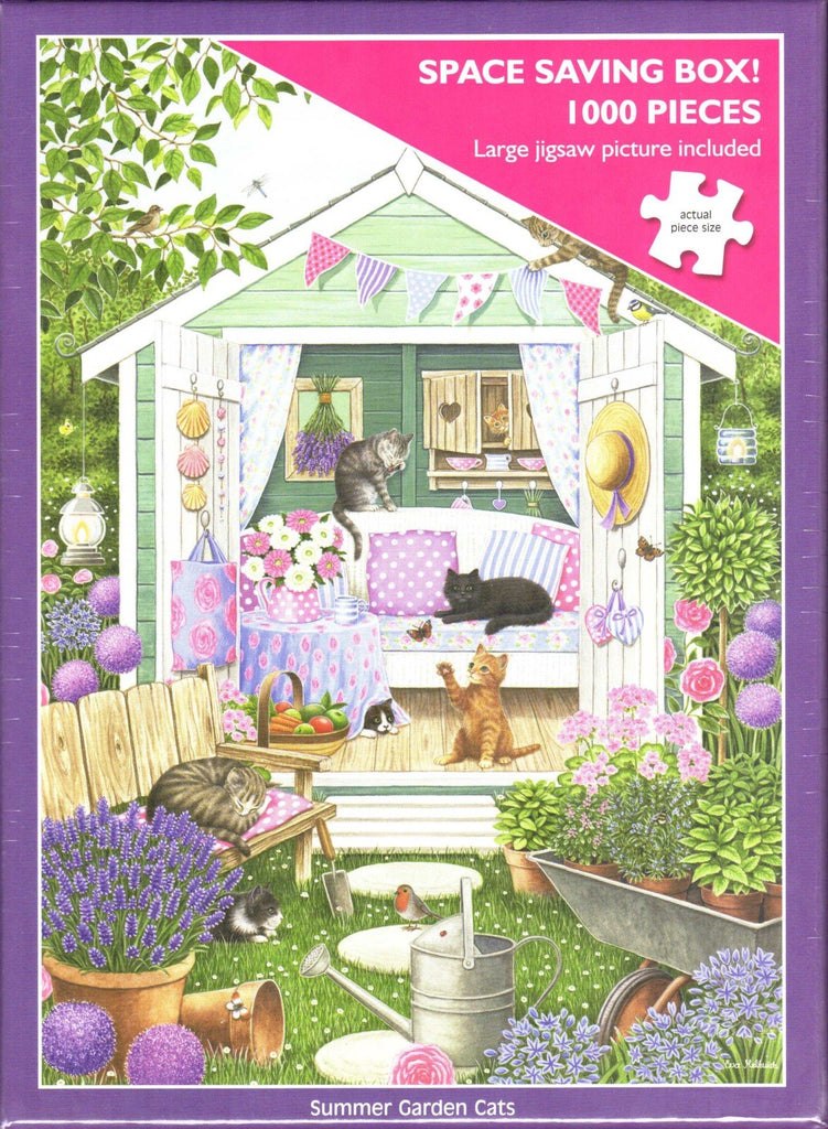 Otter House 1000 Piece Puzzle - Summer Garden Cats