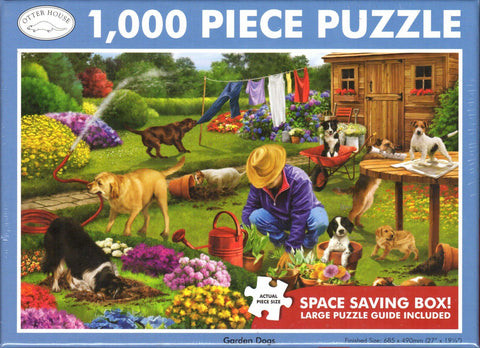 Otter House 1000 Piece Puzzle - Garden Dogs