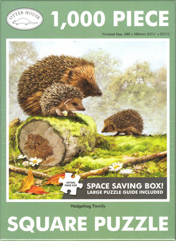 Otter House 1000 Piece Puzzle - Hedgehog Family