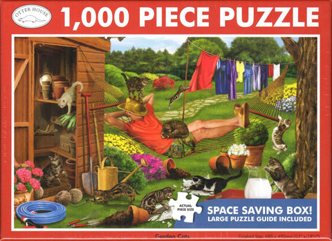 Otter House 1000 Piece Puzzle - Garden Cats
