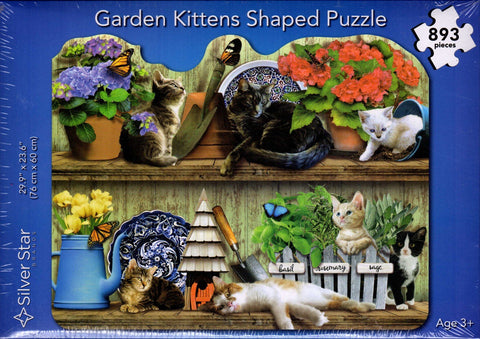 Garden Kittens Shaped 893 Piece Puzzle