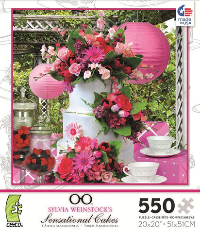 Sensational Cakes with Pink Flowers 550 Piece Puzzle