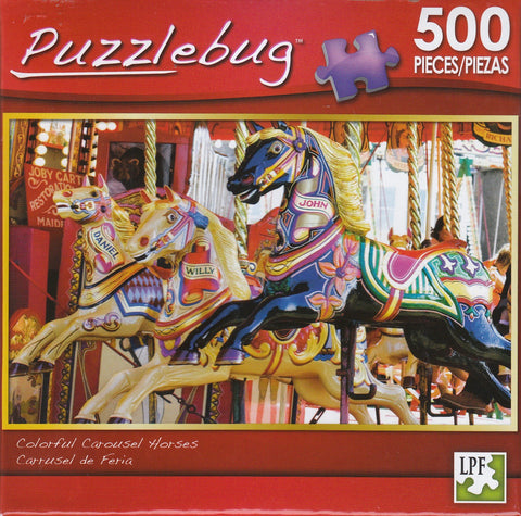 Puzzlebug 500 - Colorful Carousel Horses