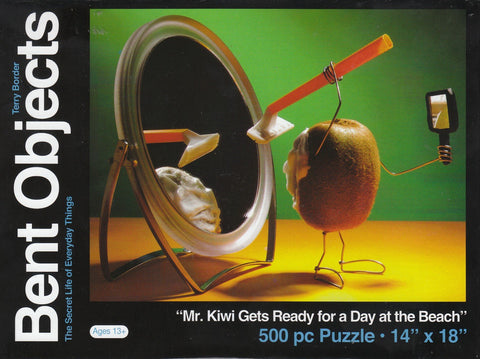 Bent Objects: Mr. Kiwi Gets Ready for a Day at the Beach 500 Piece Puzzle