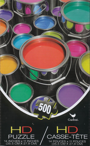 Colorful Paint Cans HD 500 Piece Puzzle