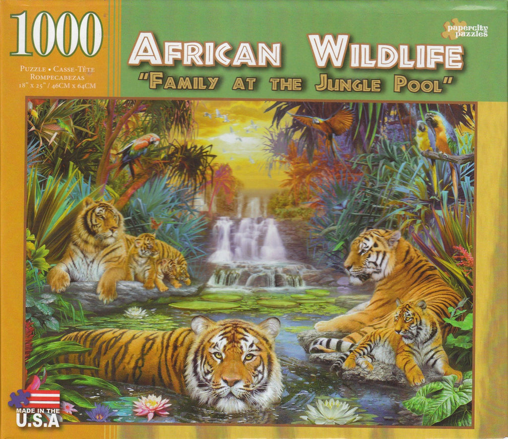 Family At the Jungle Pool 1000 Piece Puzzle