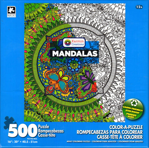 Mandalas Butterflies Color-A-Puzzle 500 Piece