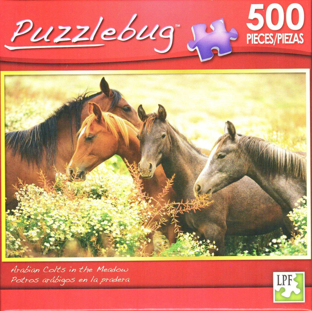 Puzzlebug 500 - Arabian Colts in the Meadow