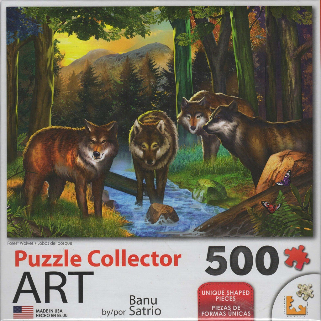 Puzzle Collector Art 500 Piece Puzzle - Forest Wolves