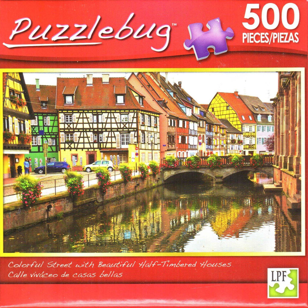 Puzzlebug 500 - Colorful Street with Beautiful Half Timbered Houses