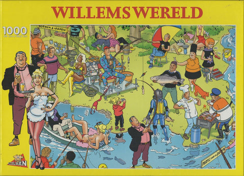 Puzzleman 1000 Piece Puzzle - Willems World: Fishing Party By Aloys Oosterwijk