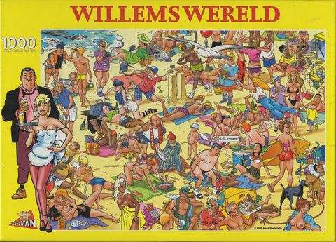 Puzzleman 1000 Piece Puzzle - Willems World: Holidays on the Beach By Aloys Oosterwijk