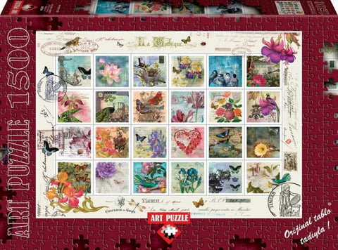 Stamp Collage 1500 Piece Puzzle
