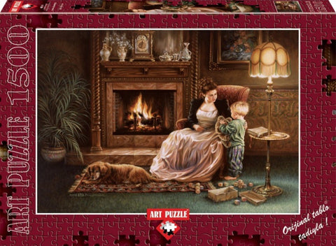 Serenity By The Fireplace 1500 Piece Puzzle