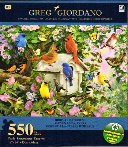 Birds at Birdhouse 550 Piece Puzzle