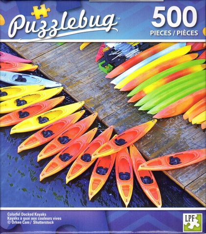 Puzzlebug 500 - Colorful Docked Kayaks