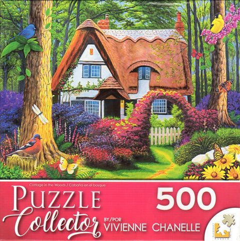 Puzzle Collector Art 500 Piece Puzzle - Cottage in the Woods