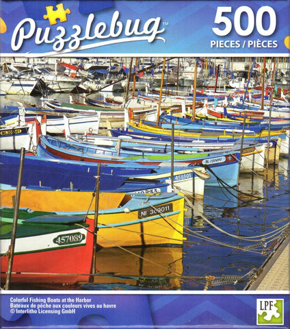 Puzzlebug 500 - Colorful Fishing Boats at the Harbor