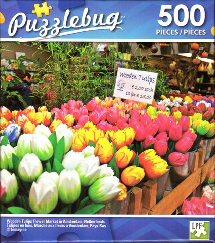 Puzzlebug 500 - Wooden Tulips Flower Market in Amsterdam