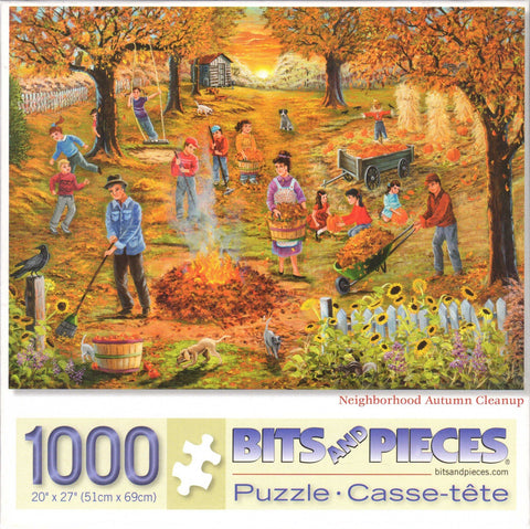 Neighborhood Autumn Cleanup 1000 Piece Puzzle