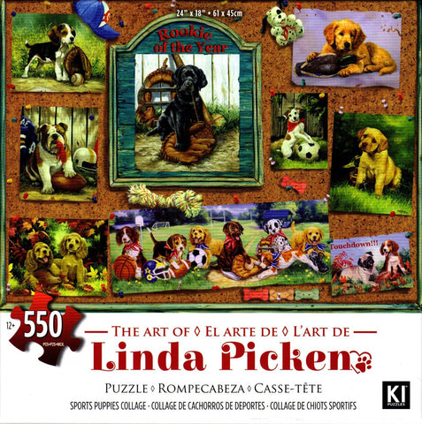 Sports Puppies Collage 550 Piece Puzzle