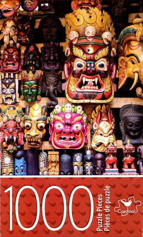 Colorful Wooden Masks 1000 Piece Puzzle