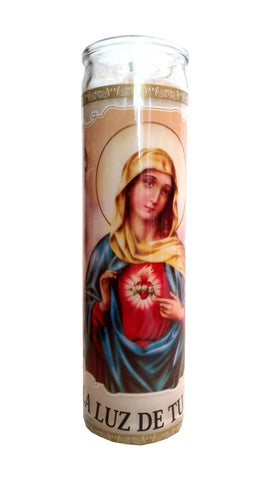 Our Lady of Sacred Heart (Ntra Senora del Sagrado Corazon) Devotional Candle (La Luz de Tu Fe)