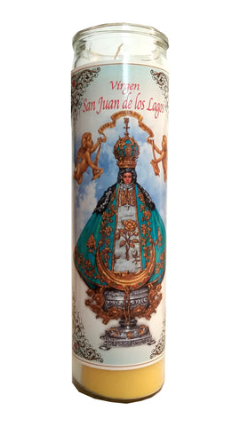 Virgin San Juan De Los Lagos Devotional Yellow Candle