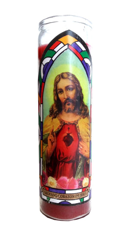 Sacred Heart of Jesus (Sagrado Corazon De Jesus) Devotional Red Candle