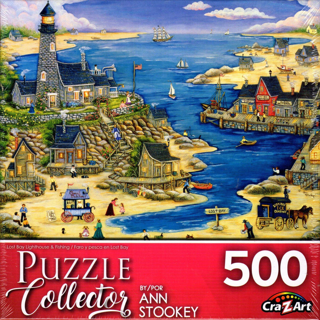 Puzzle Collector 500 Piece Puzzle - Lost Bay Lighthouse & Fishing