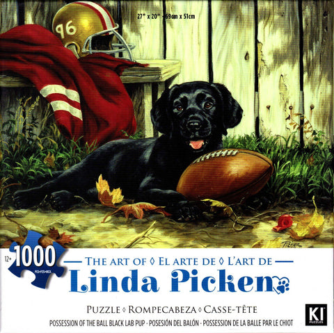 Possession of the Ball Black Lab Pup 1000 Piece Puzzle