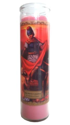 St. Martin of Tours (San Martin Caballero) Devotional Pink Candle