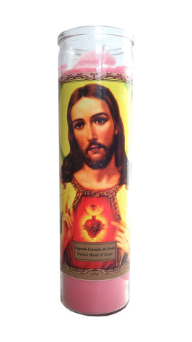 Sacred Heart of Jesus (Sagrado Corazon de Jesus) Devotional Red Candle