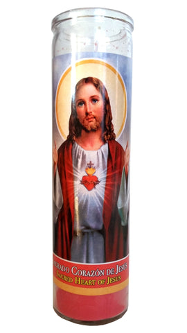 Sacred Heart of Jesus (Sagrado Corazon de Jesus) Devotional Red Candle
