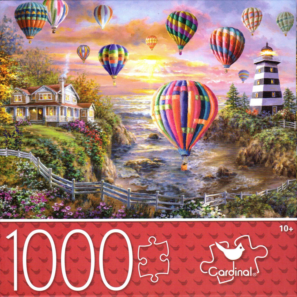 Balloons Over Cottage Cove 1000 Piece Puzzle