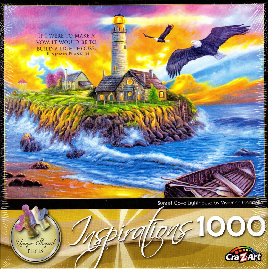 Sunset Cove Lighthouse by Vivienne Chanelle 1000 Piece Puzzle