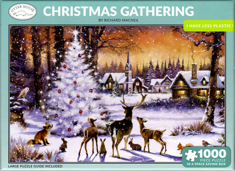 Otter House 1000 Piece Puzzle - Christmas Gathering