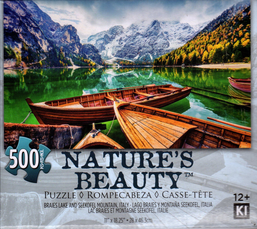 Braies Lake and Seekofel Mountain Italy 500 Piece Puzzle