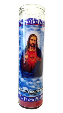 Sacred Heart (Sagrado Corazon de Jesus) Devotional Red Candle