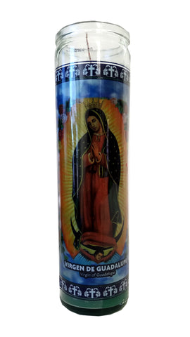 Virgin of Guadalupe (Virgen de Guadalupe) Devotional Green Candle